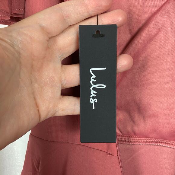 Lulus Sincerely Exquisite Rusty Rose Short Sleeve Tiered Maxi Dress Sz.XS NWT - Picture 9 of 16